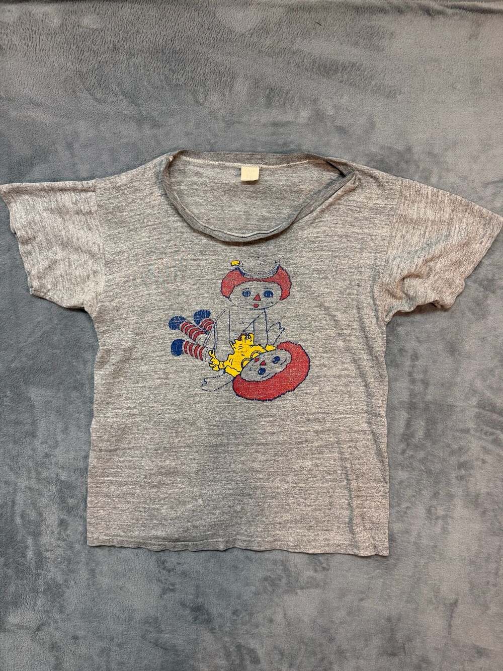 Vintage Collegiate Pacific Raggedy Ann And Andy T-Shirt Size M 38-40 Gray